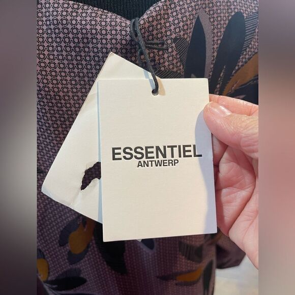 Essentiel Antwerp 3/4 Sleeve Dress - Purple Floral Print, Size 40 NWT - Picture 5 of 5